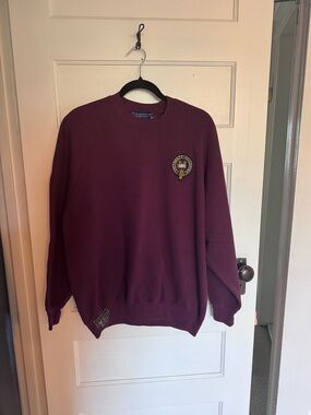 University of Oxford Plum Crewneck Sweatshirt with Embroidered Crest